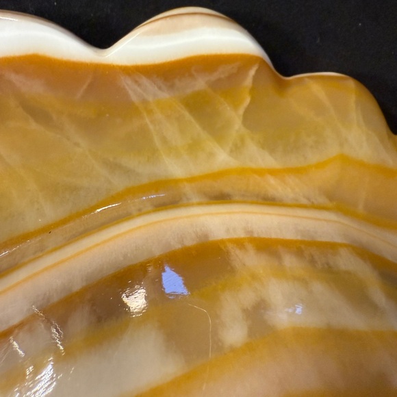 Vintage Carved onyx foot shaped dish tray decorative - Picture 9 of 9